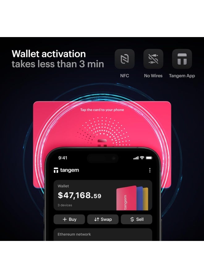 tangem محفظة العملات الرقمية الصلبة 2.0 [عبوة من 3 بطاقات] - زهور الربيع - Image 2